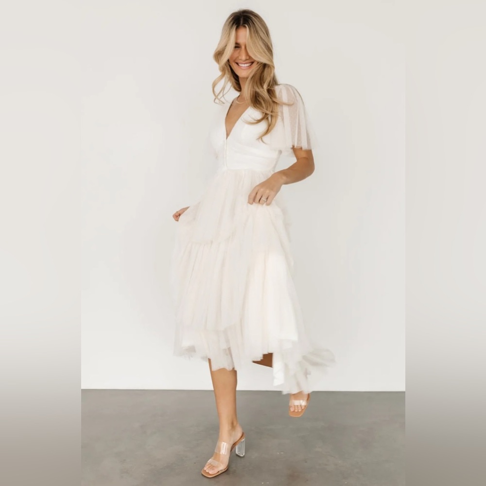 BALTIC BORN Starlet Tiered Maxi Dress in Cream